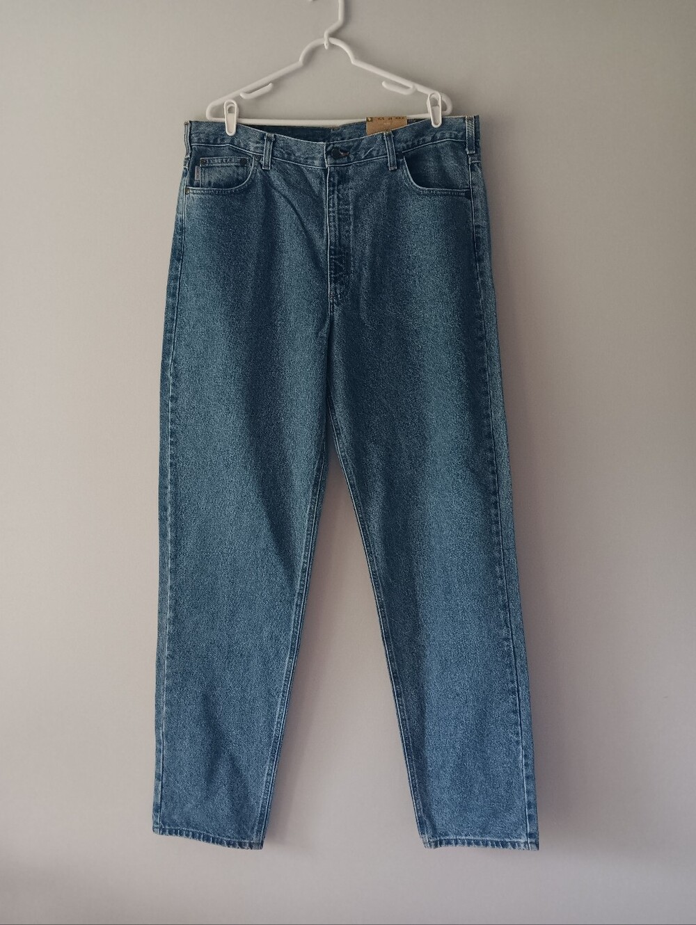 New Carhartt Cotton Denim Jeans Relaxed Fit Tapered Leg Blue Stonewashed 40 x 38
